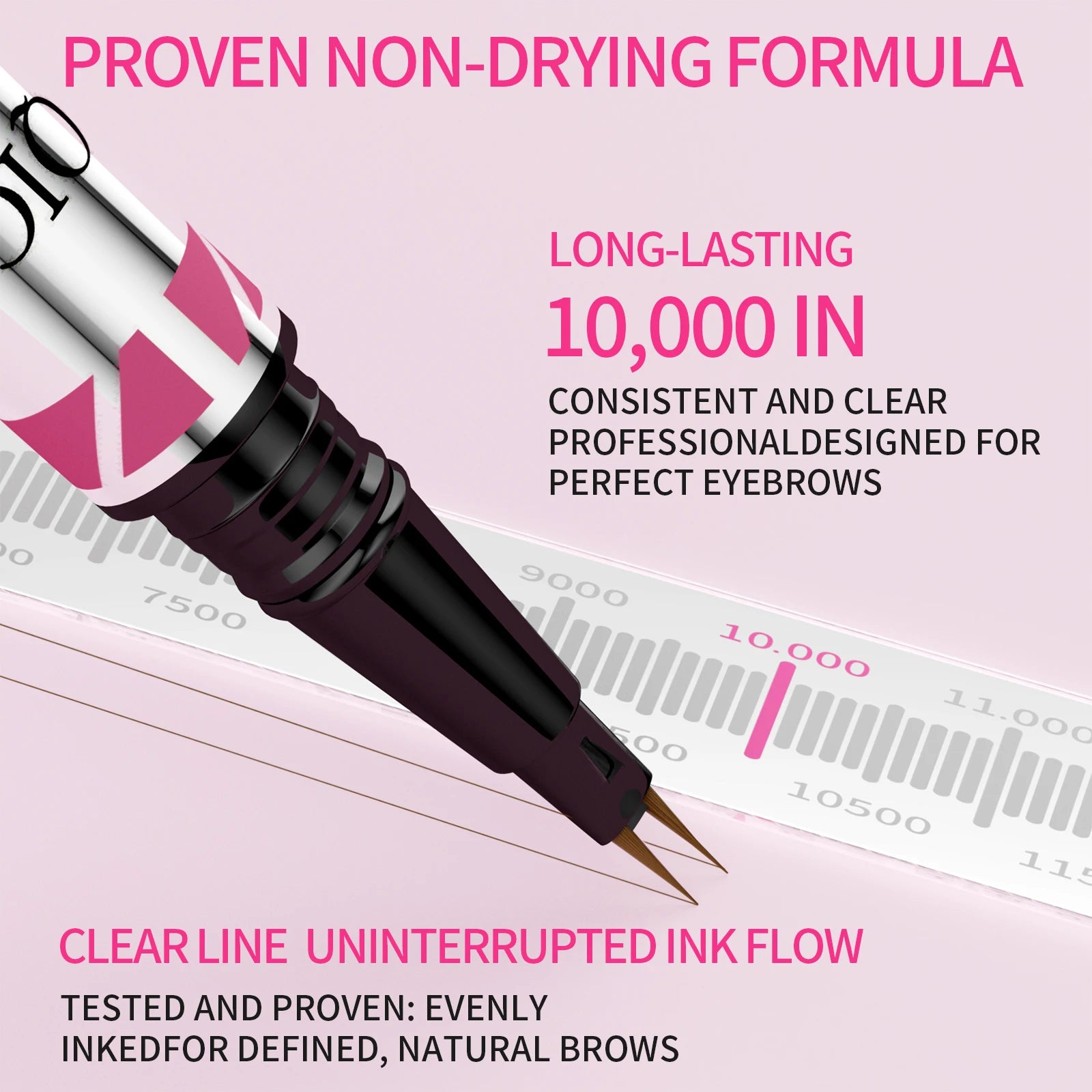 Waterproof Eyebrow Pencil with Micro Blade Tip & Brush Ended Liquid Brow Marker, Quick-Dry Non-Smudge Formula, Sweatproof Qme