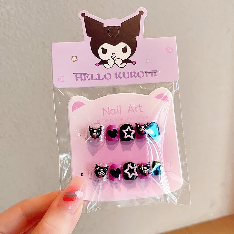 Hello Kitty Kuromi Nail Stickers New Cartoon-Style Stickers Safe, Non-Toxic, Odorless, and Easy to Apply Qme
