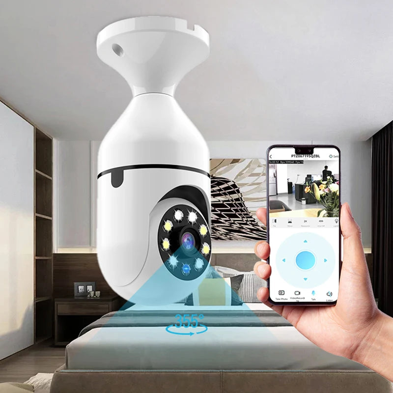 Bulb Surveillance Camera Full Night Vision Automatic Human Tracking Qme