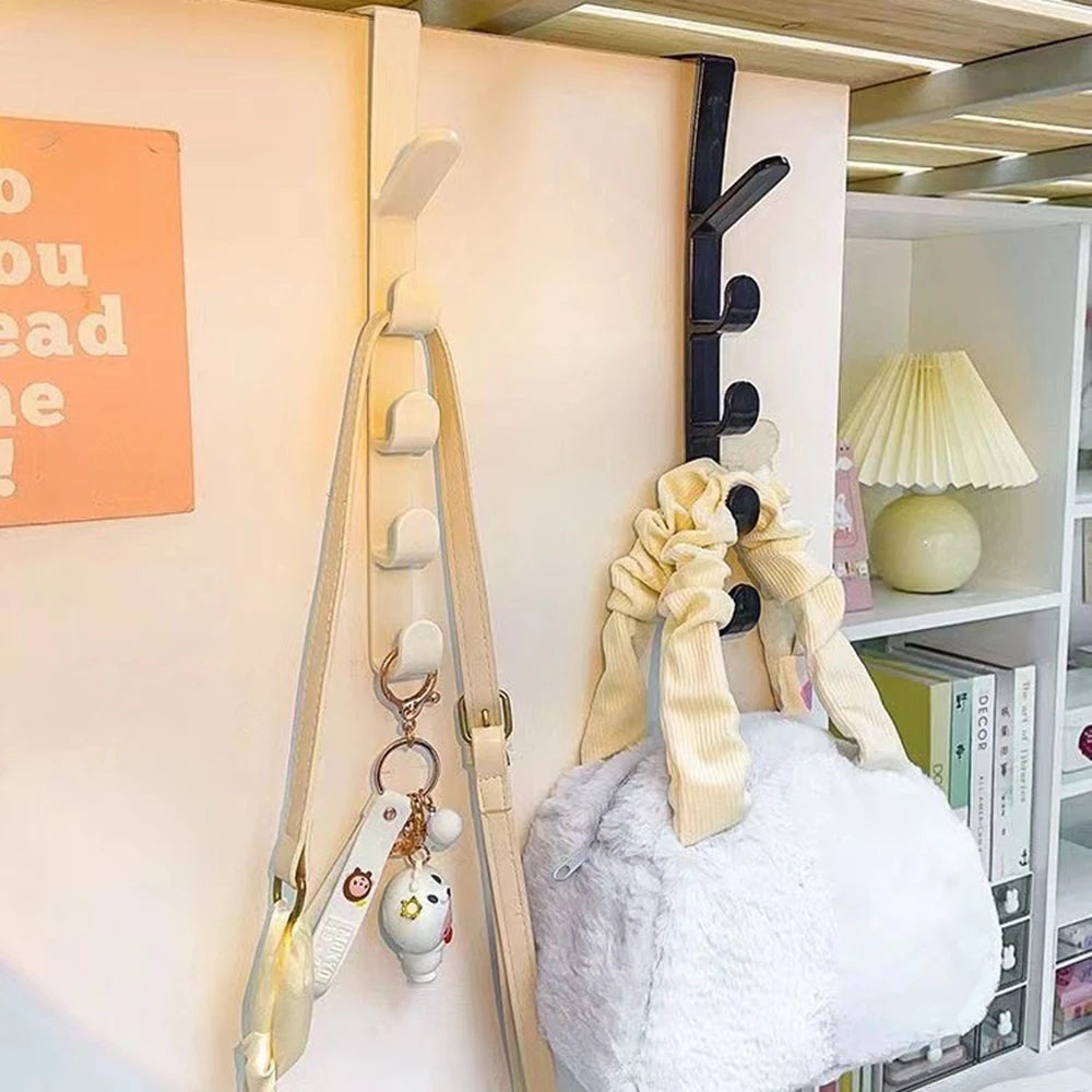 Behind the Door Coat Hook Hanger Behind the Door Cabinet Wardrobe Dormitory Door Hook Storage Rack Qme