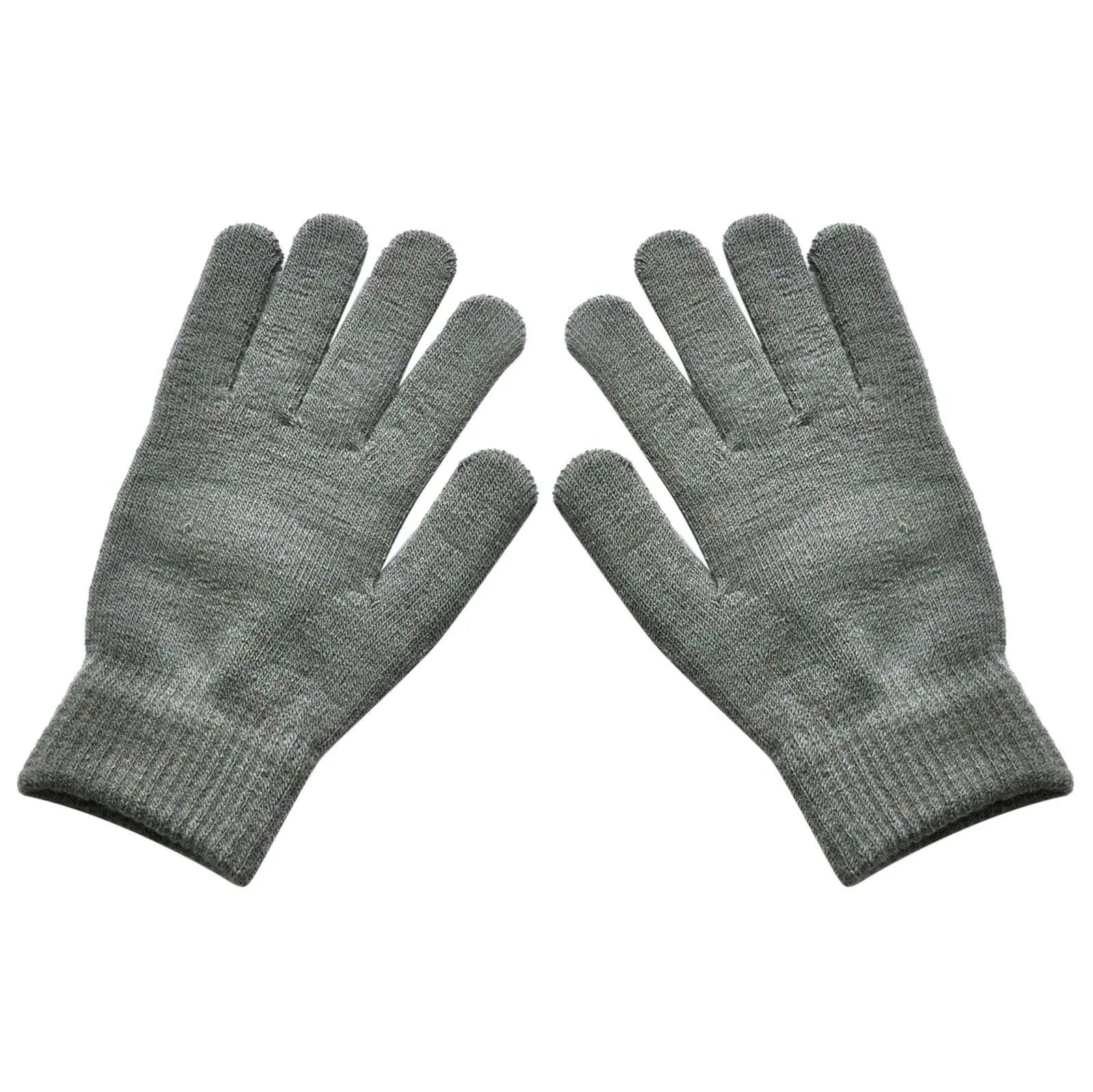 Adult Solid Color Knitted Gloves Outdoor Activity Sports Riding Warm Windproof Gloves Household Protective Gloves Qme Dark Gray One Size