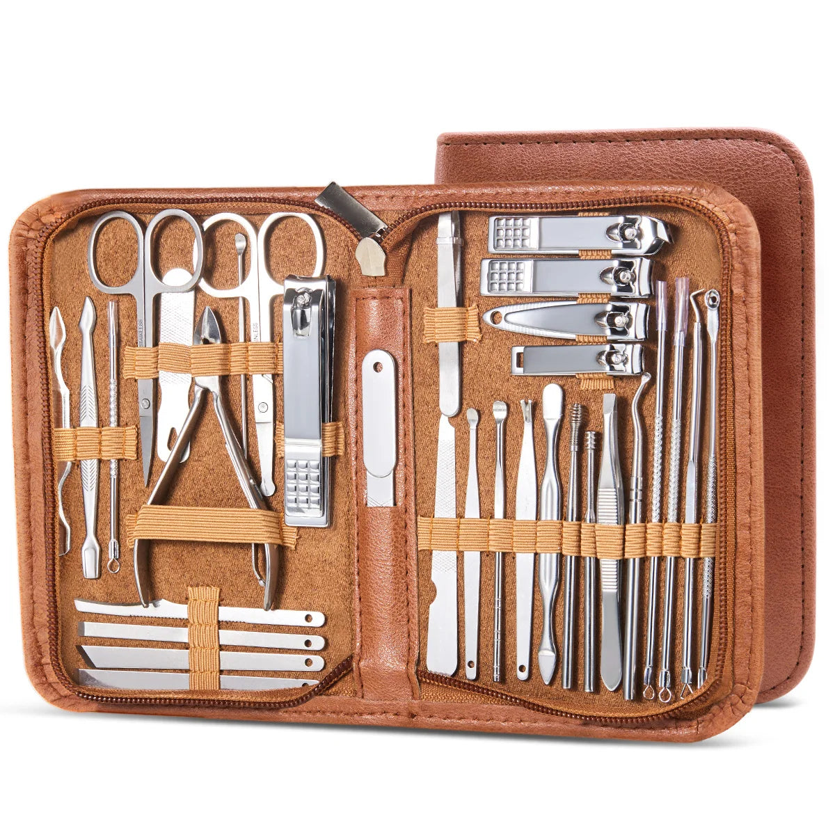 8 Manicure Professional Pedicure Nail Scissors Grooming Stainless Qme 32pcs Brown-Silver