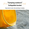 Collapsible Bucket with Handle, 5 Gallon(20L), Portable & Ultra Lightweight Outdoor Basinr Camping Travel Portable Picnic Bucket Qme Yellow 20L