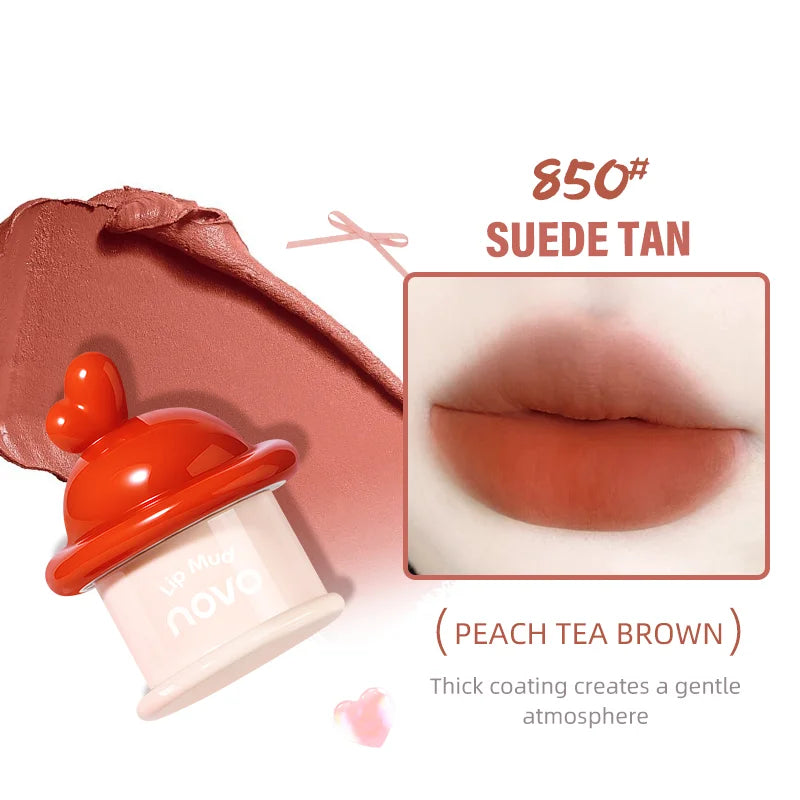 Matte Lip Mud, Long-Lasting, Non-Stick, velvet Lip Gloss, Dual-Use For Lips & Cheeks, Create Bright And Attractive Lip Makeup Qme 850