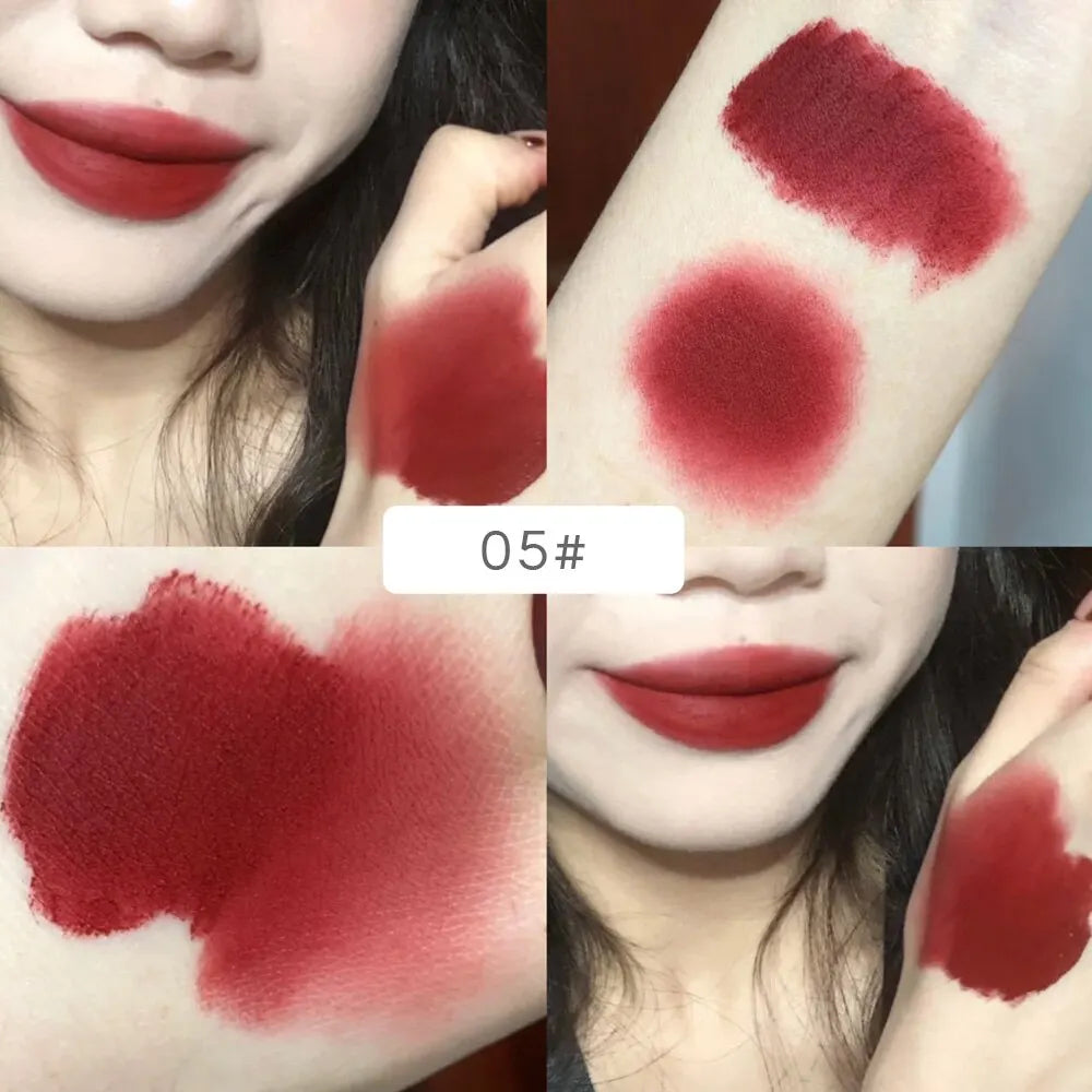 Gege Bear Rabbit Lip Glaze, Matte Velvet Lip Clay Long-lasting Color Non-drying Lipstick Qme Wine Red GX1075-5