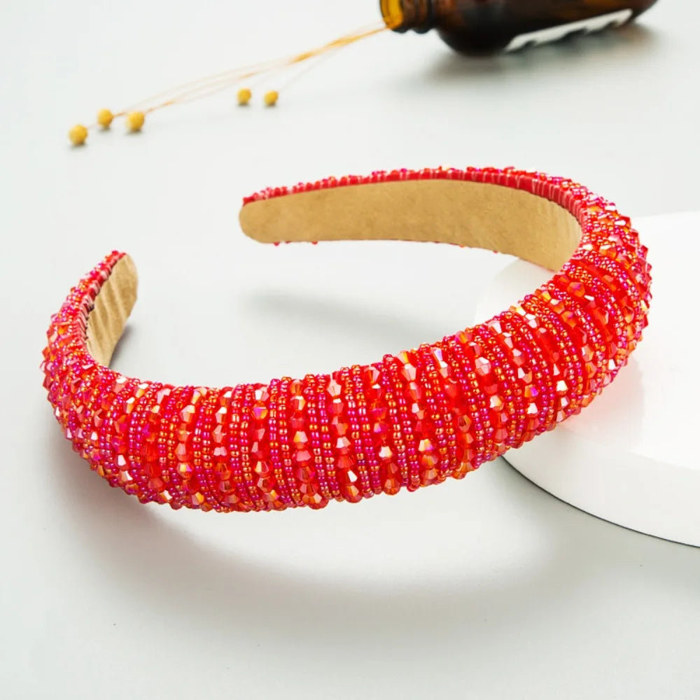 Luxury Elegant Baroque Crystal Headband Beads Blingbling Sponge Qme Style 12