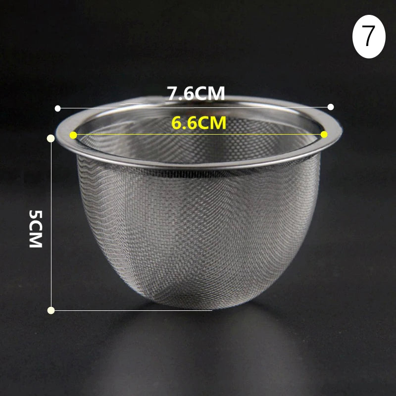 304 Stainless Steel Reusable Tea Infuser Tea Strainer Teapot Loose Tea Leaf Spice Tea Filter Kitchen Accessories Qme 7