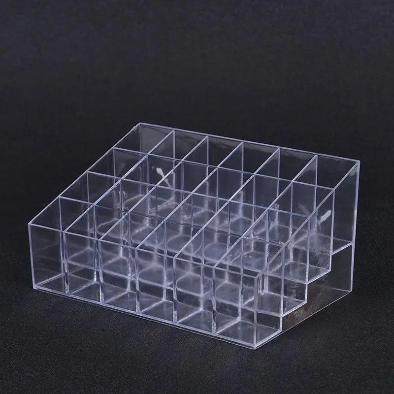24 Grids Clear Acrylic Lipstick Box Makeup Organizer Storage Box Make Up Brush Organizer Display Holder Cosmetic Organizer Box. Qme