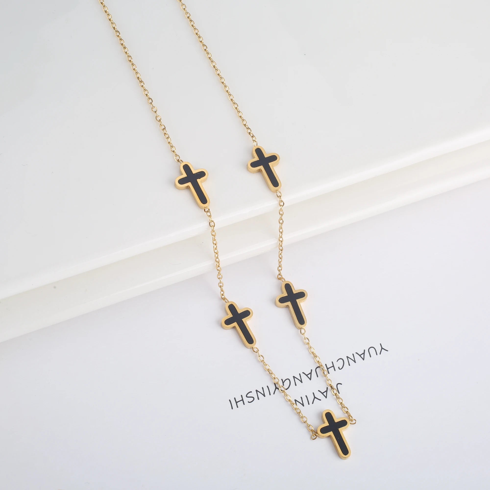 INS Charms Stainless Steel Shell Cross Necklace Jewelry Bracelet
