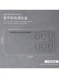 Nail Art Practice Palette Transparent Reusable Stencils Beginners Qme black