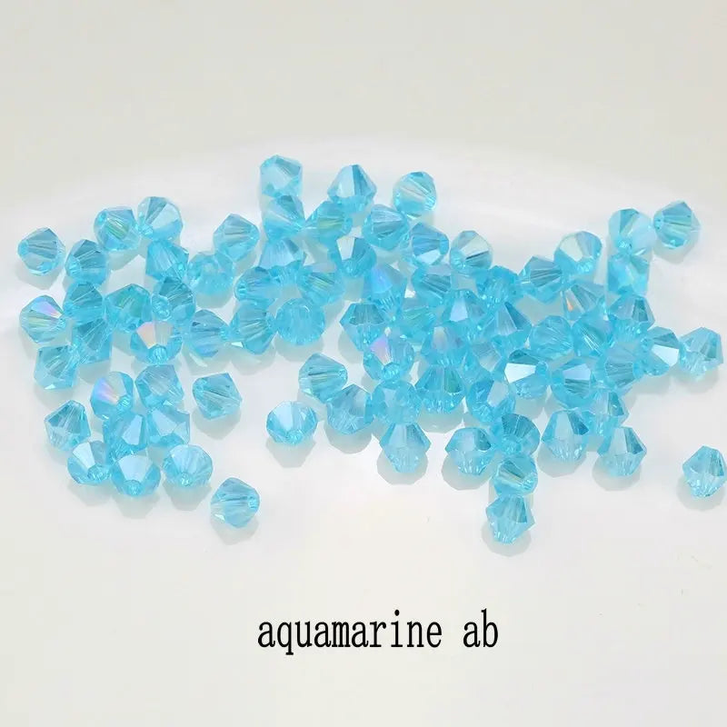 4mm 100pcs Shiny Crystal Beads Bicone Beads Glass Beads Loose Spacer Beads for Bracelet DIY Jewelry Making 200pcs Qme 5