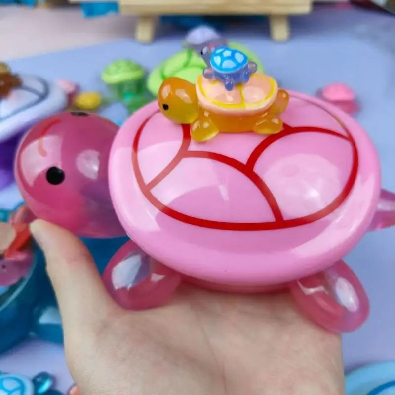 1PC Night Glow Large Turtle+Mini Luminous Turtles Figurines Resin Craft Glowing Turtle Storage Ornament Landscape Desktop Qme