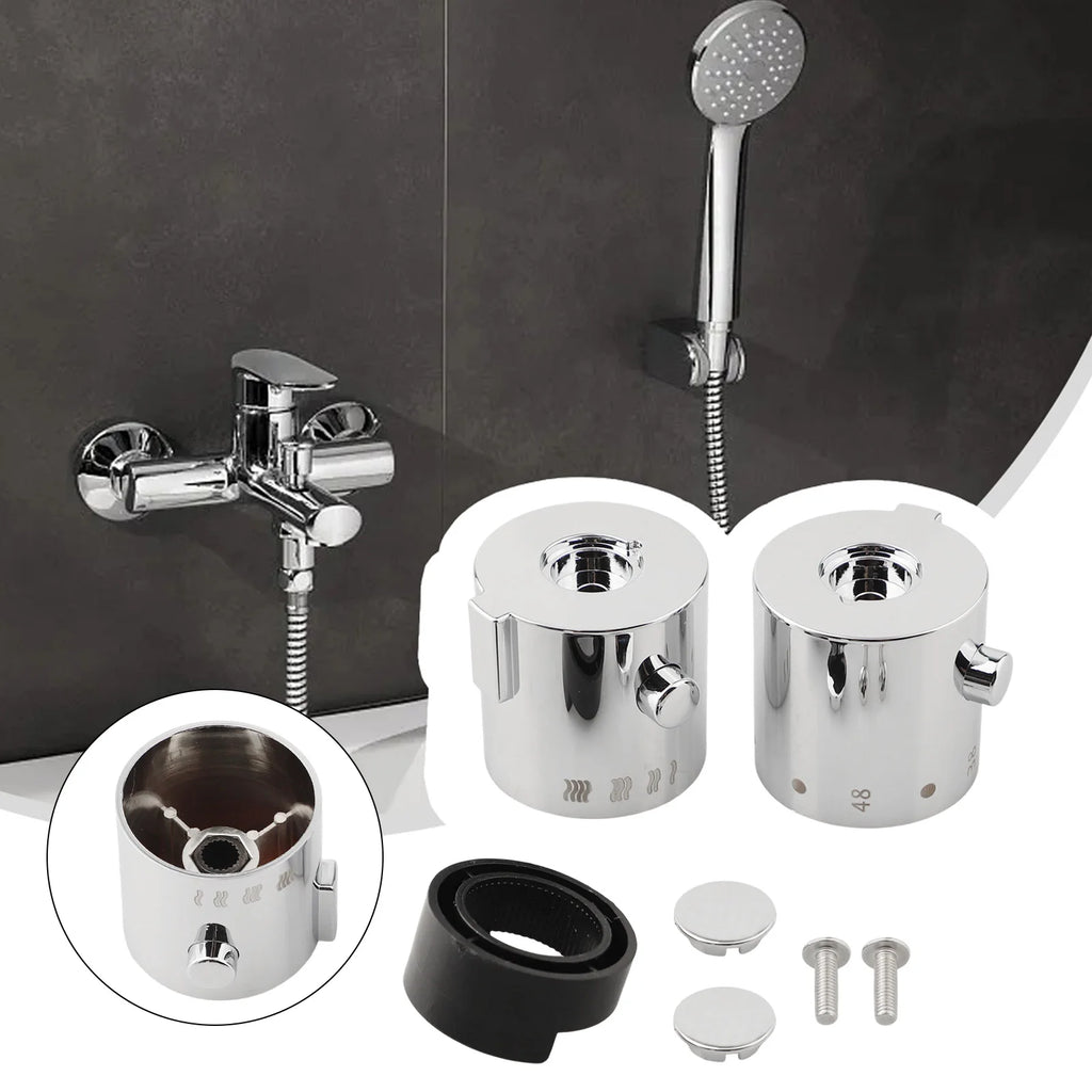 Shower Temperature Control Handle Knob Thermostatic Bath Mixer Chrome Qme