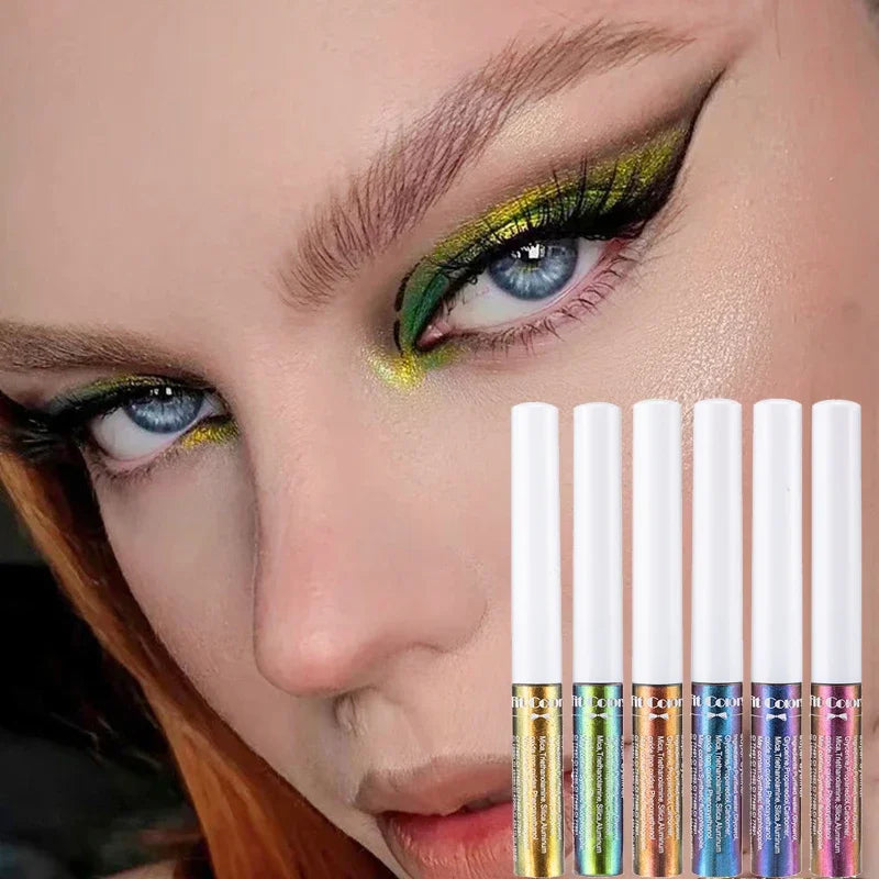 Chameleons Eyeliner Liquid Pearl Gloss Shiny Metallic Eyeshadow Liner Multi Chrome Color Aurora Eye Makeup Glitter Pigment Qme