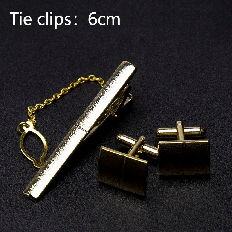 Men Metal Tie Clips Cufflinks Luxury Accessories Classic Shirts Cuff Qme A-3