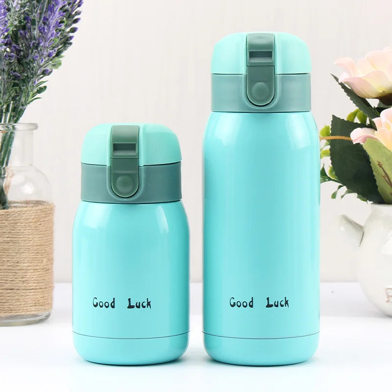 200 Lucky Mini Vacuum Cup Stainless Steel Bottle Cold Beverages Qme Blue 360ML 201-300ml