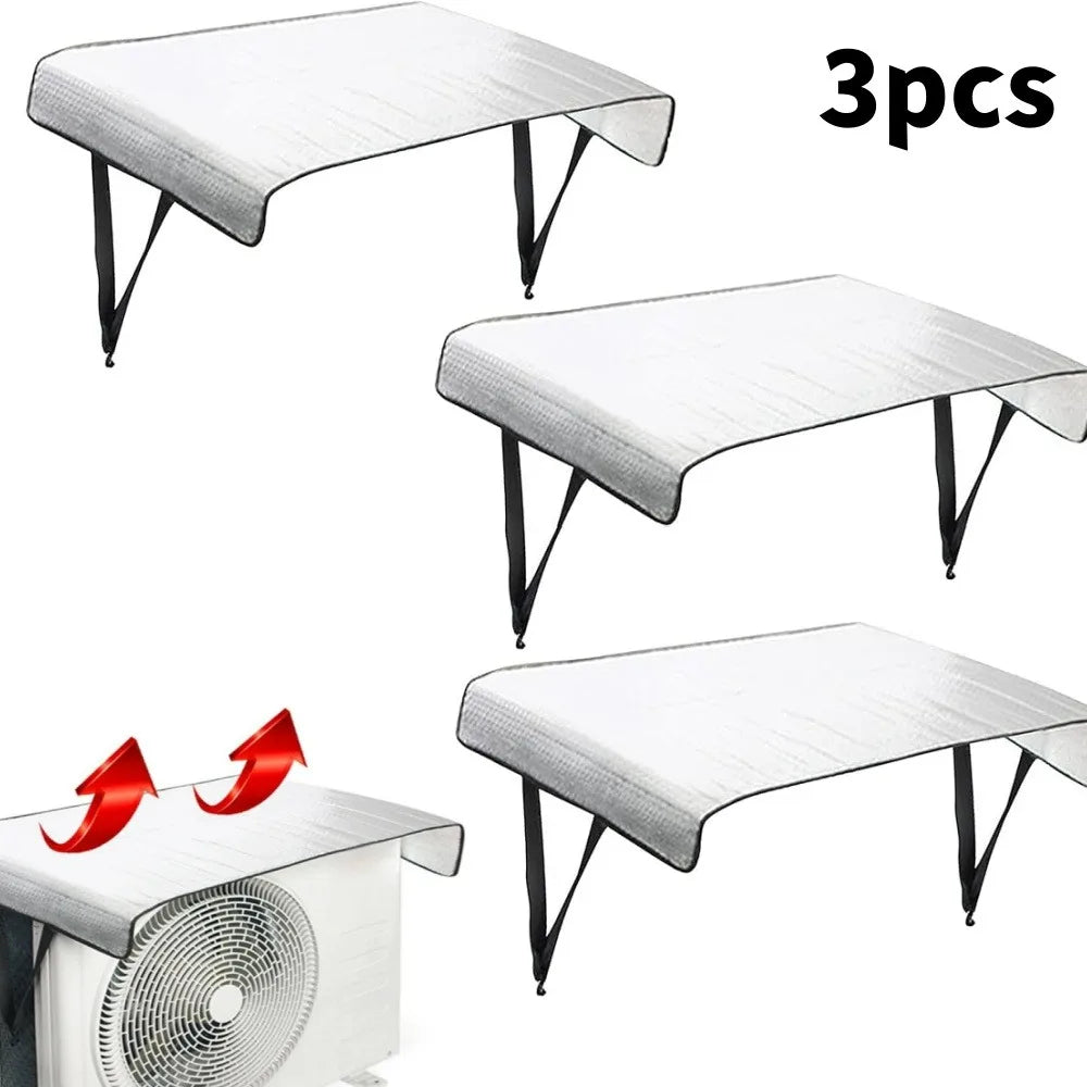 Outdoor Dustproof Air Conditioner Cover External Unit Insulation Board Protective Cover Aluminum Foil Energy-saving Sleeve Qme