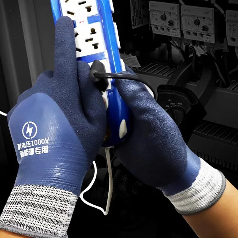 1PCS 400V Insulated Gloves Electrician Shockproof Low Voltage New Energy Vehicle Maintenance Live Working 400V Rubber Gloves Qme