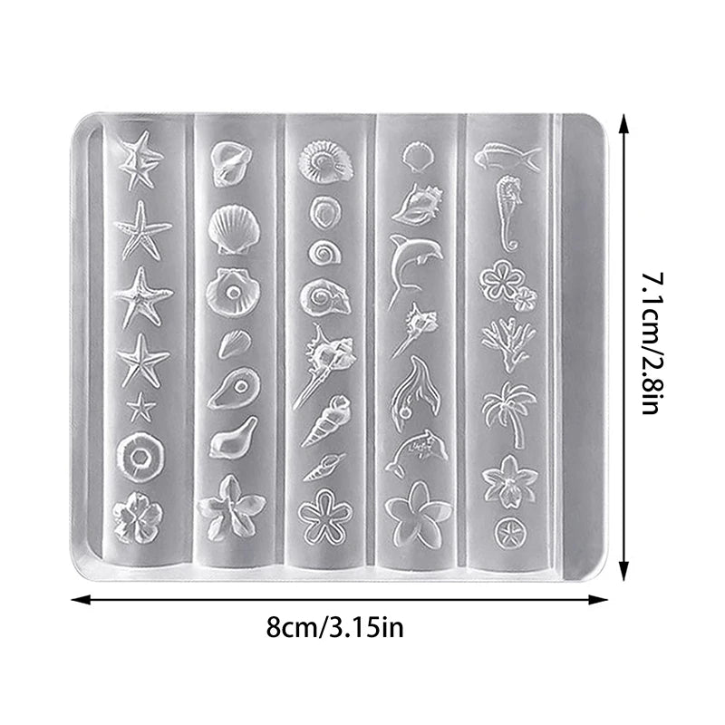 Nail Art Mold Lily Flower Sea Shell Conch Coral Starfish 3D Acrylic Qme