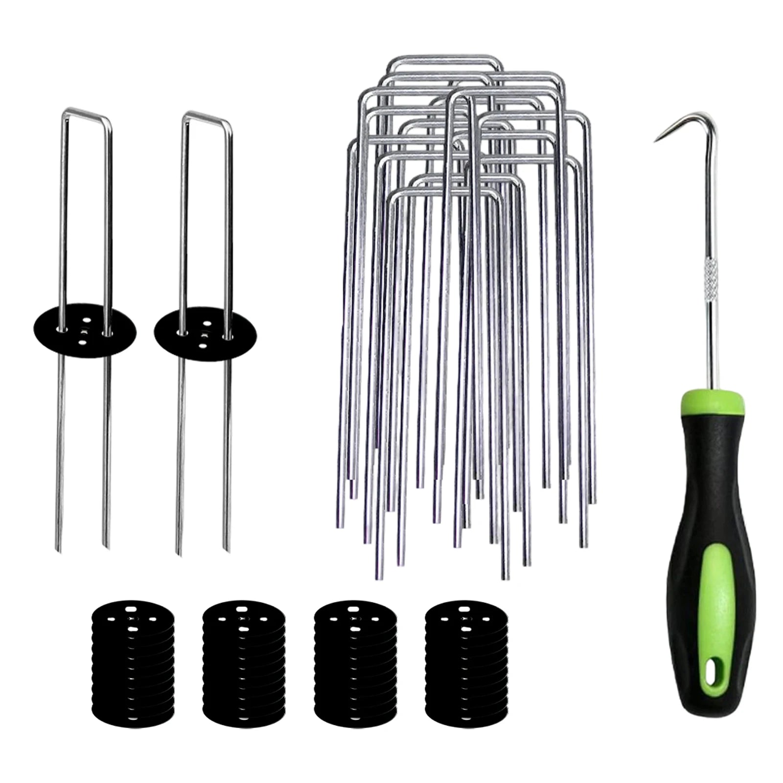 U-Shaped Garden Nails Heavy Duty Stake Lawn Galvanized Landscape Nail for Fixing Water Pipe Turf Barrier Ground Nail Qme B