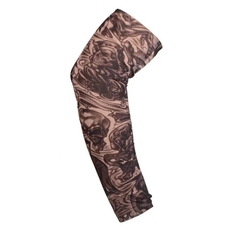 1PCS Arm Sleeves UV Protection Full Arm Cool Outdoor Golf Sports Hiking Riding Arm Tattoo Sleeve Cycling Equipment Qme X29 38-40cm