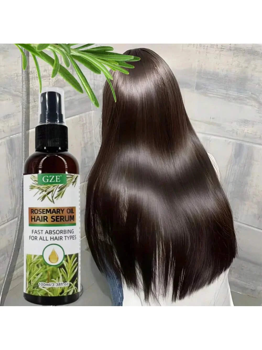 GZE Rosemary Oil Hair Serum Mist Spray trong Hair Heat Protection Anti-Breakage For Dry And Damaged Hair Repair Split Ends Qme