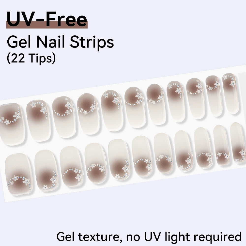 22Tips Sparkling Leopard Pattern Full Cover Nail Stickers French