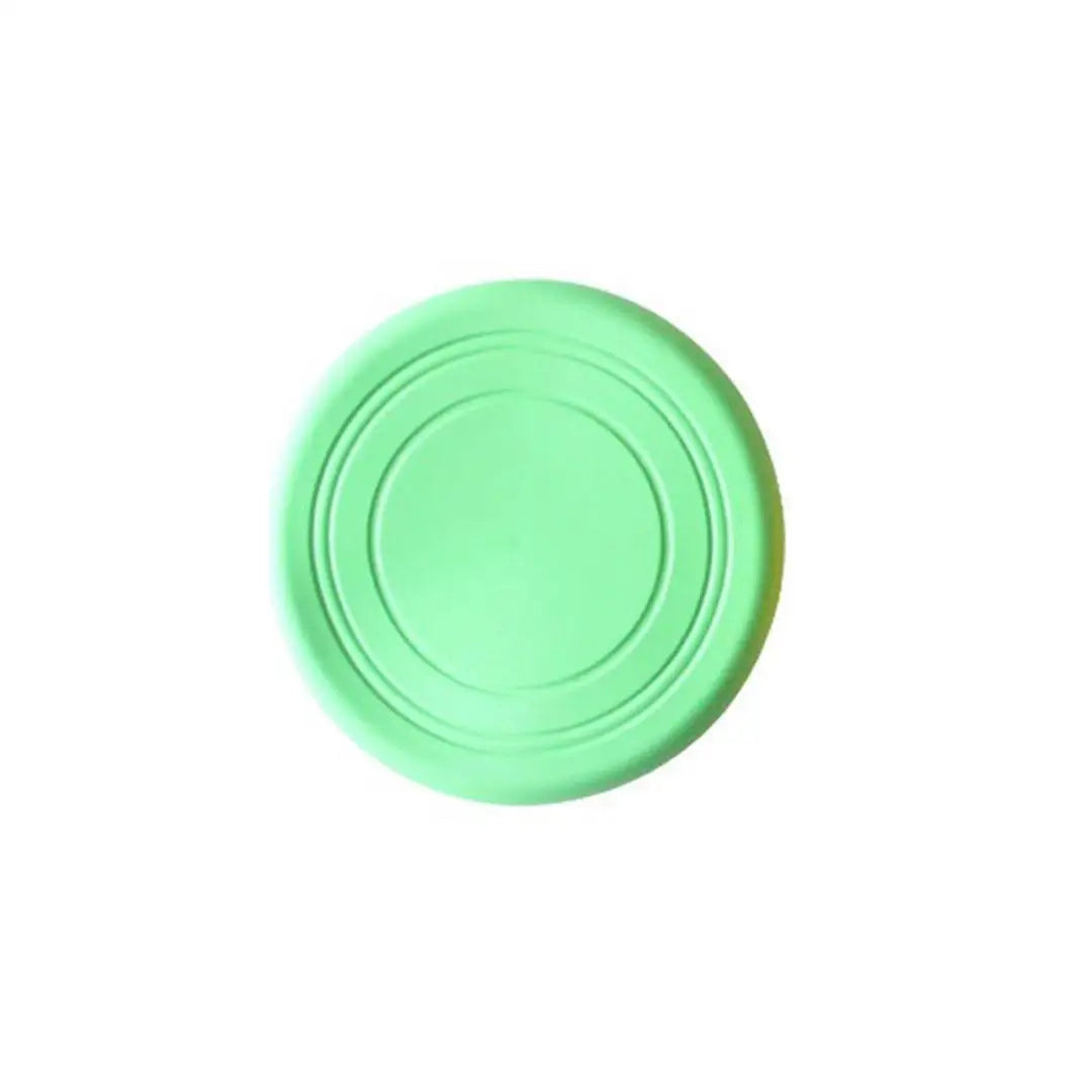A 6 Colors Silicone Flying Saucer Funny Dog Cat Toy Dog Game Flying Discs Resistant Chew Puppy Training Interactive Pet Supplies Qme green 18cm