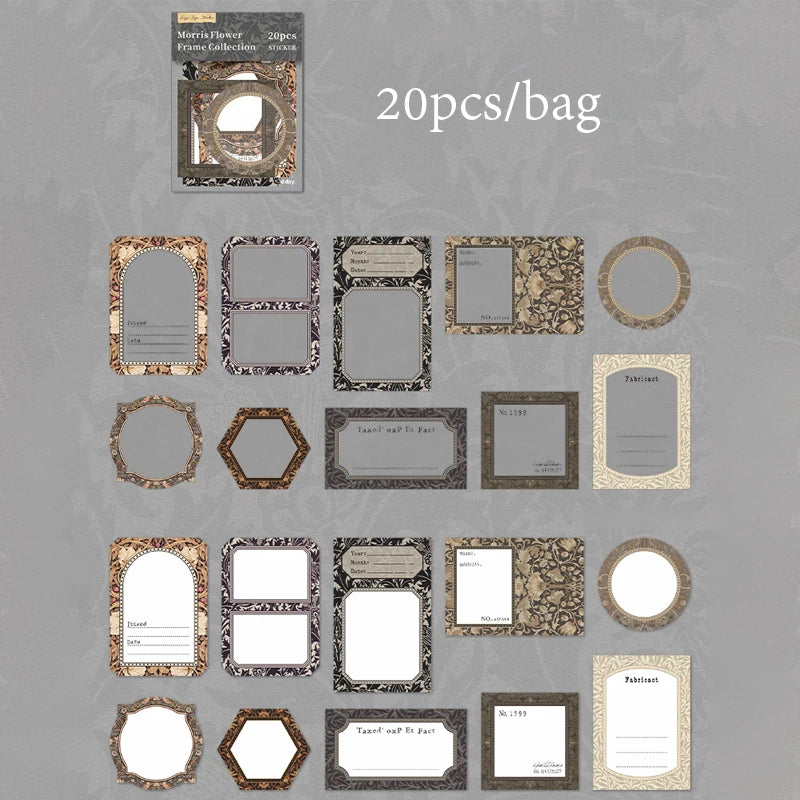 Special Shaped Border Sticker Pack,Vintage DIY Craft Supplies for Photo Frame Decor,Aesthetic Decorative Stickers Qme F