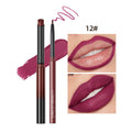 QIBEST 2pcs Lipstick Lipliner Pen Set Matte Nude Lip Liner Pencil Waterproof Long Lasting Lipstick Pen Contour Makeup For Women Qme 12