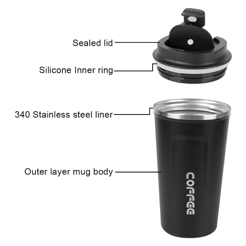 Mug Car Thermos 380 Leak Proof Travel Thermo Cup Tea Water Coffee Qme