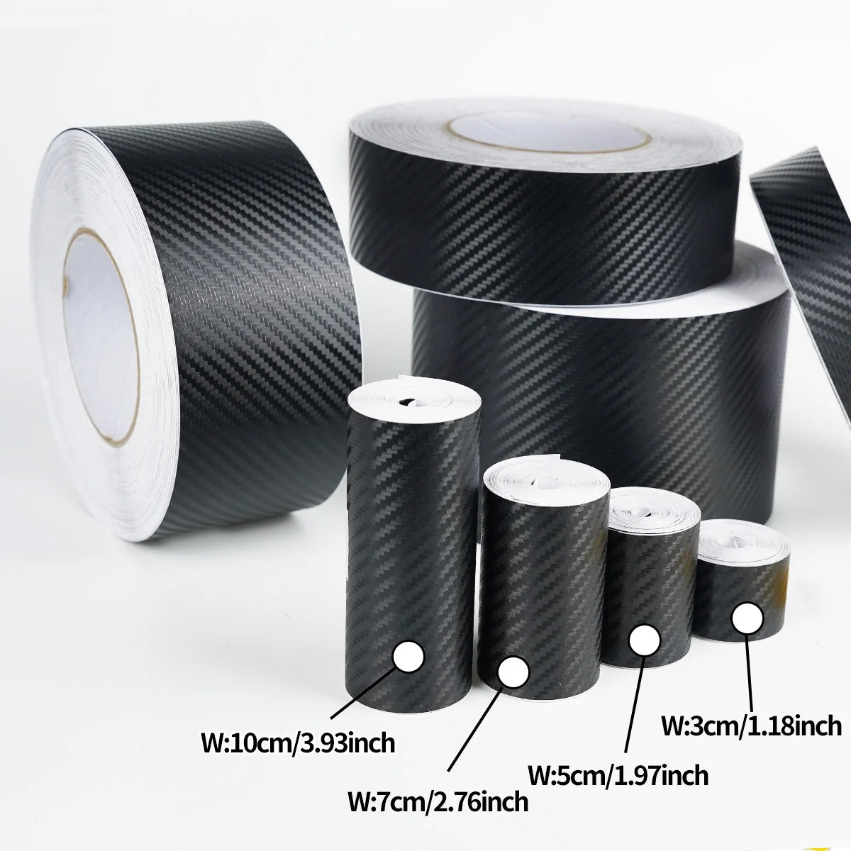 1-10M 3D Nano Carbon Fiber Stickers Car Door Edge Anti-Scratch Tape Black Side Mirror Protector Strip for Vehicle Protection Qme
