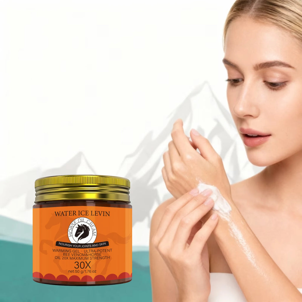 Warming Horse Oil Cream Infused Bee Venom & Rosemary, Nourish Skin & Joints Qme