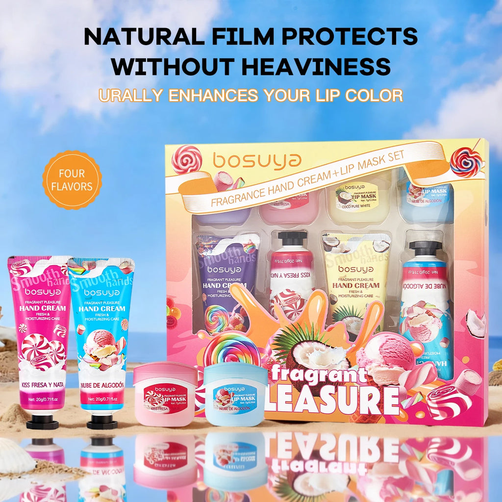 Fragrant Hand Cream+lipstick Deep Moisturizing Bright Lip Care Hands Qme