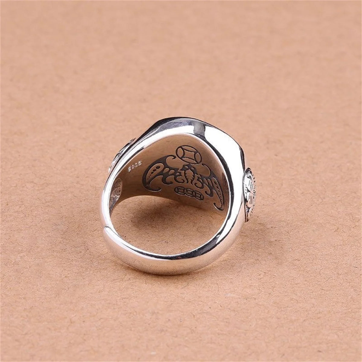 Classic Yin Yang Tai Chi Ring Zodiac Qian Kun Bagua Rotatable Adjustable Opening Finger Ring Lucky Auspicious Jewelry Gift Qme