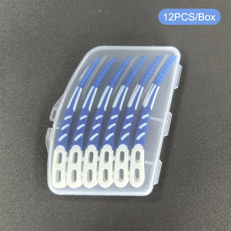 1 5 Box Interdental Silicone Brushes Teeth Stick Toothpicks Dental Qme Blue