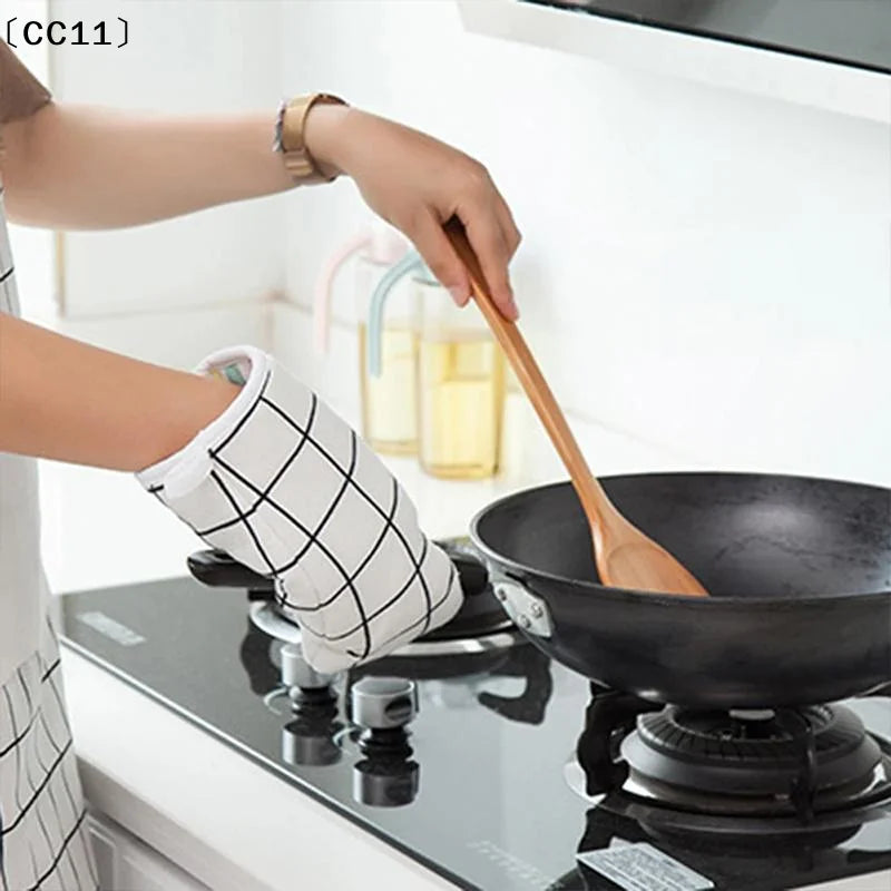 Insulated Kitchen Gloves Anti-scald Heat-resistant Thickened Oven Qme