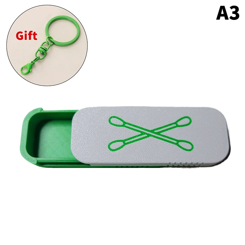 Keychain Portable Swab Case Travel Daily Use Dust-proof Keeps Clean Qme A3