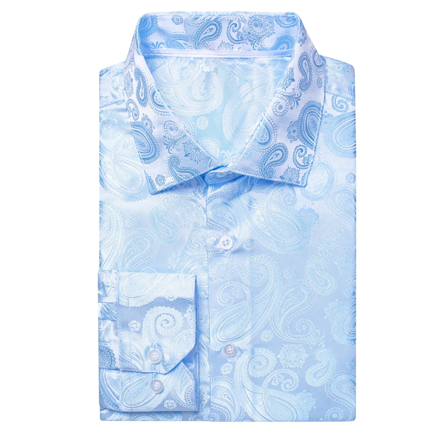 Hi-Tie Jacquard Paisley Mens Dress Shirts Long Sleeve Lapel Suit Shirt Casual Formal Blouse 10 Colors Wedding Business Party Qme