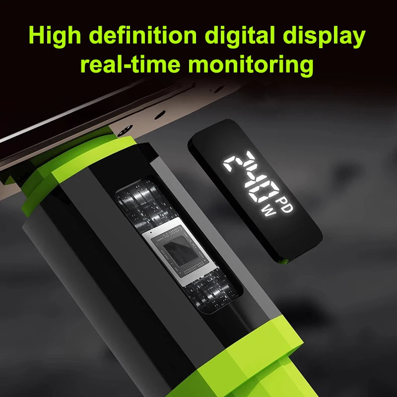 240W USB-C Data Cable Power Indicator Supports Fast Charging Type-c Qme