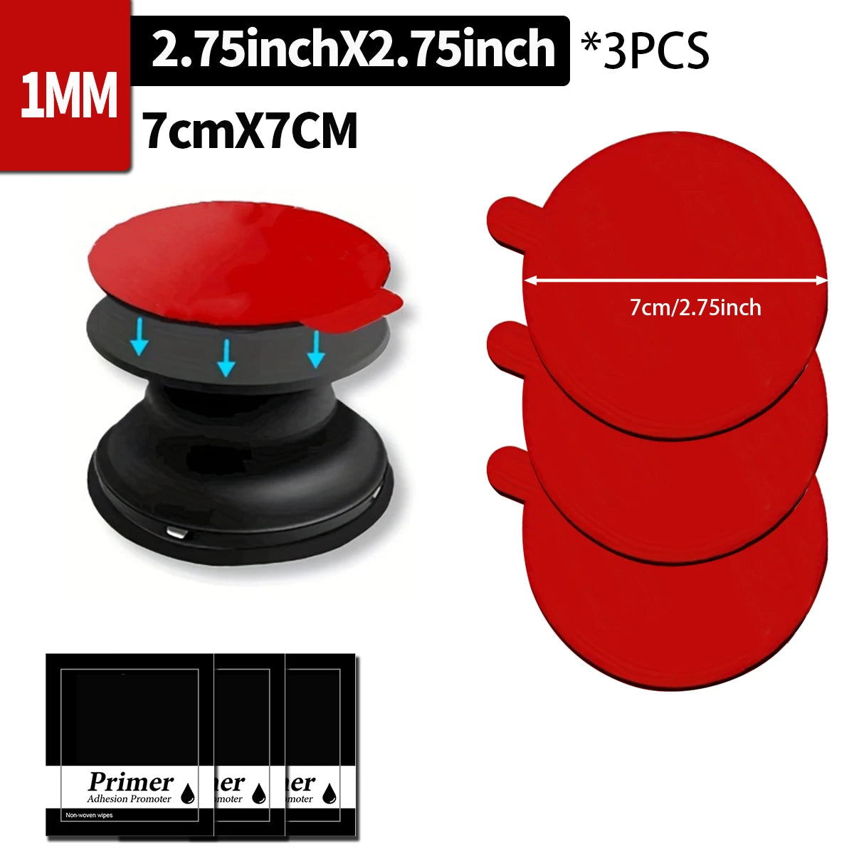 1/10pcs Round Heavy Duty Double Sided Foam Adhesive Tape Dots Automotive Mounting Stickers for Car Holder GPS Rear Camera Qme 3pcs-7cmX7cm 70MM