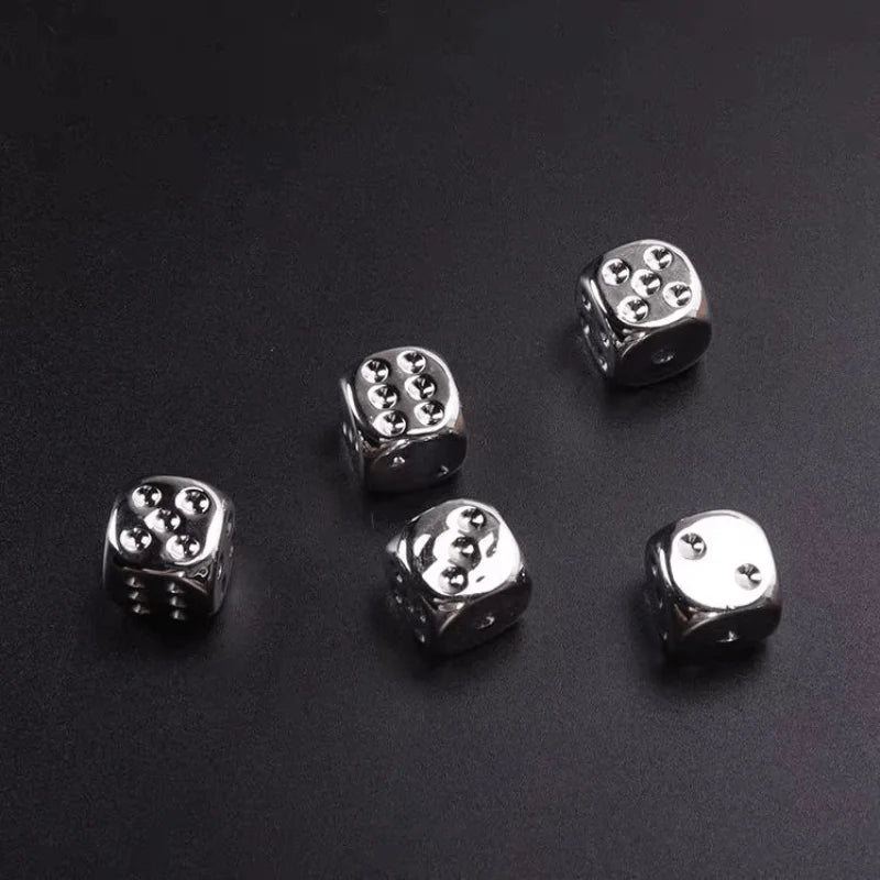 Metallic Dice Set 6 Sided Standard Game Dice for Tabletop Board Game Bar Party DND RPG Gaming Accessories Qme