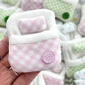 Cute Plush Four-leaf Clover Doll Bed 8 6 Soft Sleeping Bag Mini Room Qme 7CM pink