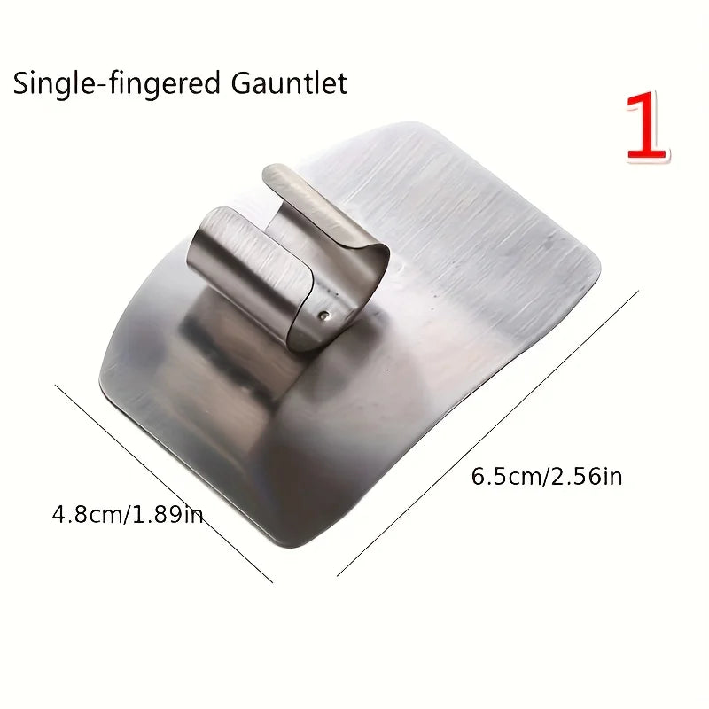 1pc,Stainless Steel Finger Protection Slice for Reusable Finger Safety in The Kitchen, Metal Finger Guard for Cutting Protection Qme 1pc