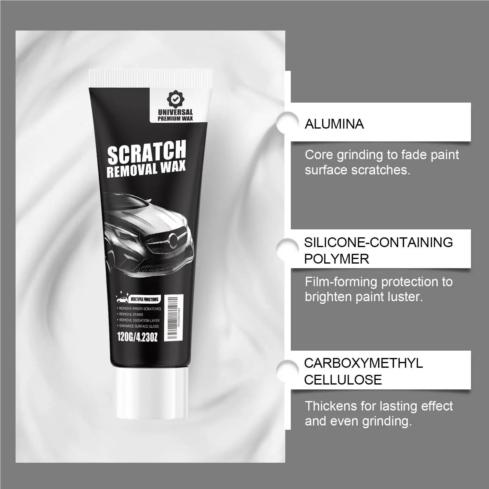 Car Scratches Remover 120g Multi-Purpose Quick Cleaner Car Scratch Eraser for Buffing Detailing Vehicle Motorcycle Auto Outdoor Qme