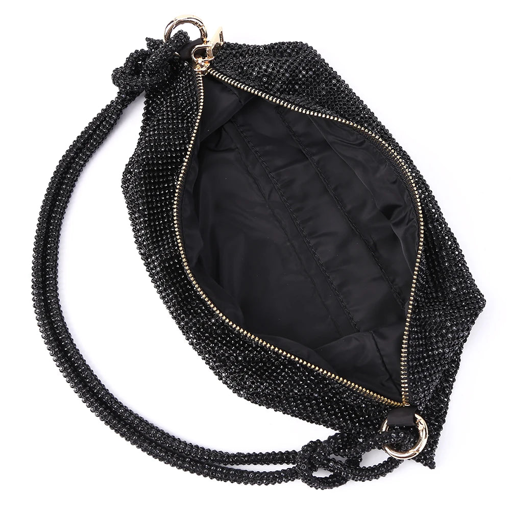 Women Shiny Crossbody Bag Elegant Sparkle Shoulder Bags Clutch Bag Fashion Chain Tote Handbag Ladies Chic Evening Wedding Clutch Qme