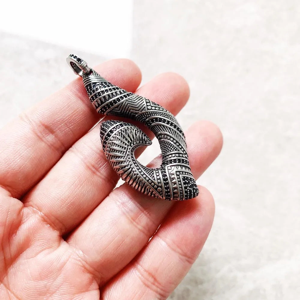Pendant Hook Ethnic Maori Fashion Jewelry Europe Solid 925 Sterling Silver Rebel Gift For Woman & Men Qme