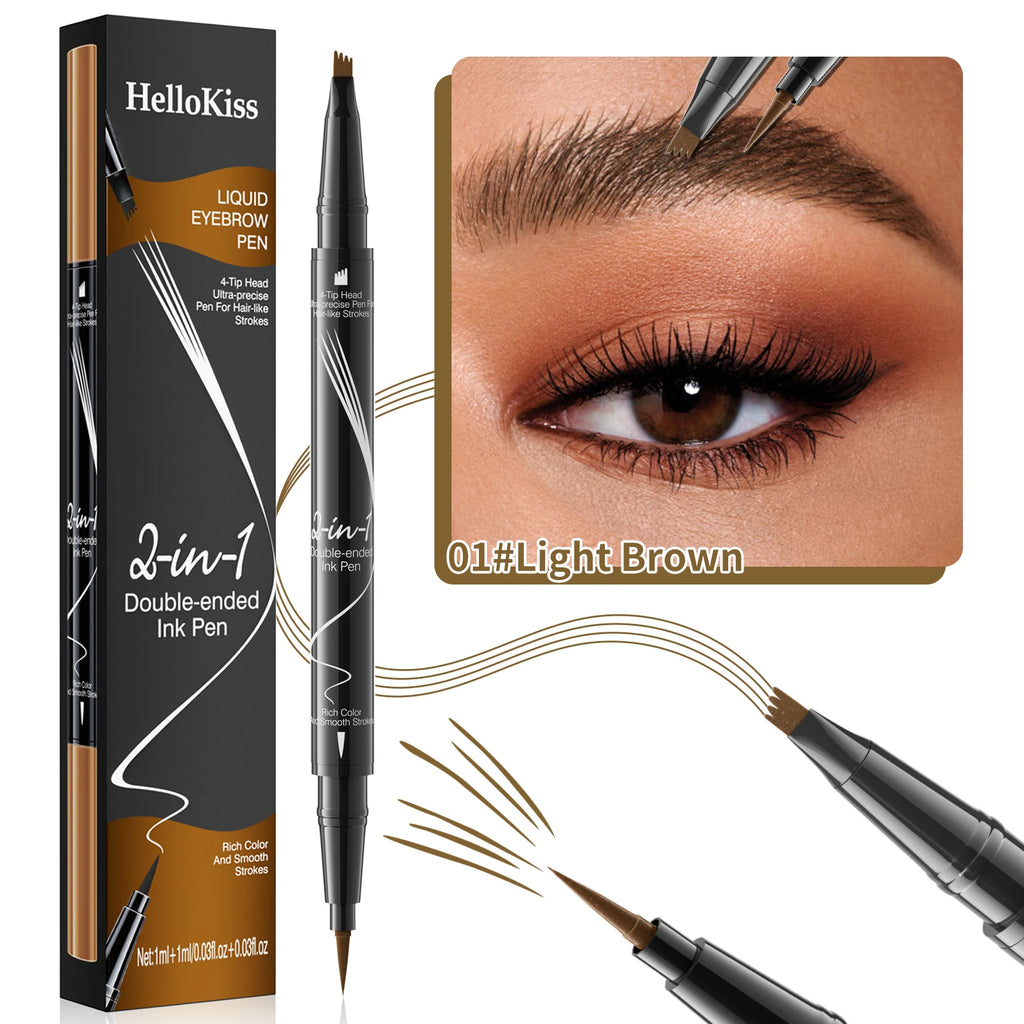 4 Point Eyebrow Pencil Waterproof Liquid Eyebrow Pen Makeup Long Lasting Cosmetic Microblade Brow Pencil Qme 9706-1