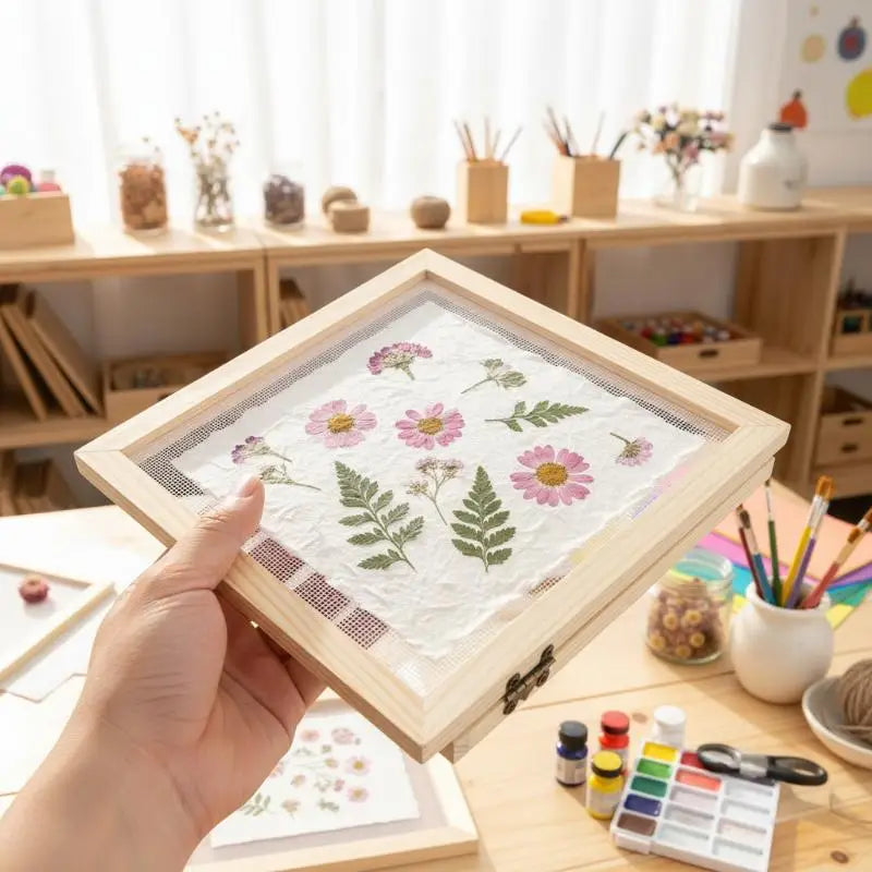 Paper Making Frame Screen DIY Wood Papermaking Mould Crafts Handcraft Qme