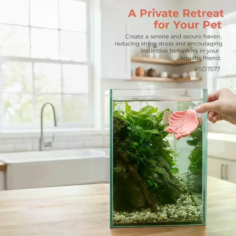 Colorful Shell Shaped Betta Feeding Dish Hiding House Breeding Nest With Strong Suction Cup Fish Tank Landscape Decoration Qme